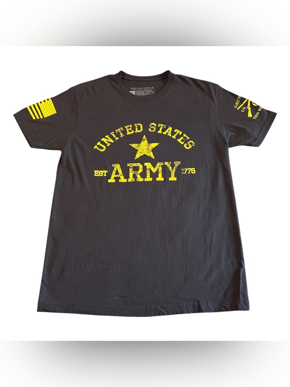 Grunt Style T Shirt Men's M Black United States Army Graphic Logo Crew Neck Tee